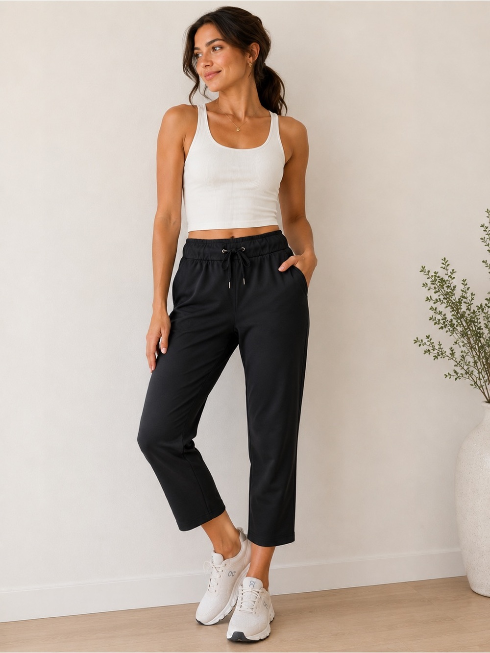 lululemon athletica Black Elastic Drawstring Pants